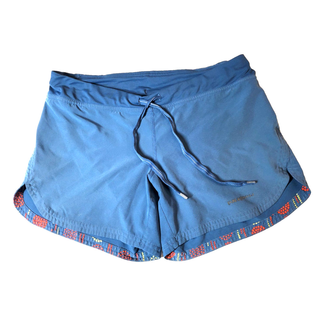 Patagonia‎ Nine Trails Mini Shorts Lined Blue Drawstring Women’s Small Running